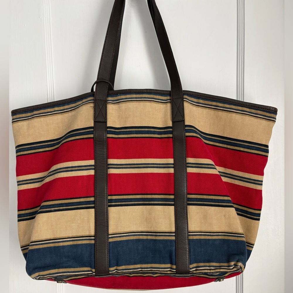Talbots Stripes Large & Wallet Shoulder Tote Bag - Picture 2 of 8